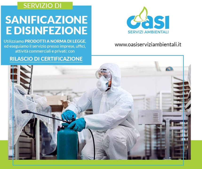Servizio sanificazione e disinfezione 😷🦠

Oasi - Servizi Ambientali Sicilia è