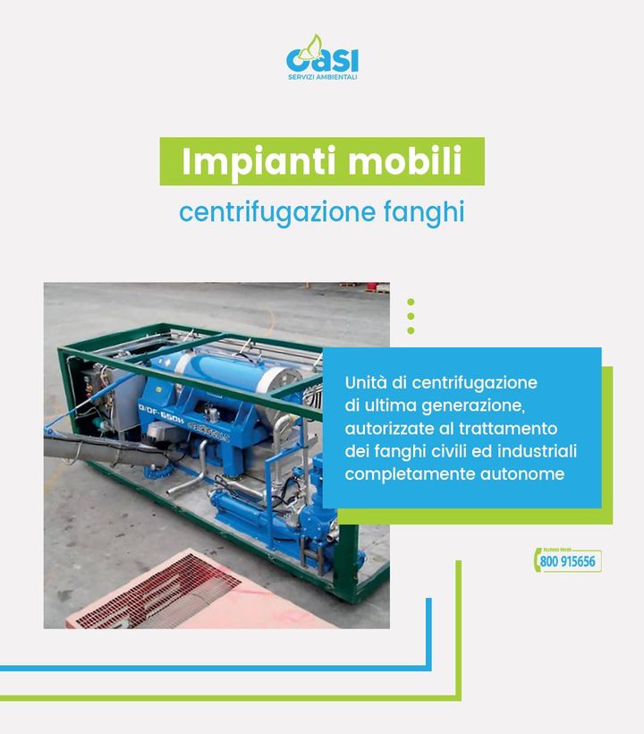 OASI - Servizi Ambientali Sicilia offre unità mobili di #centrifugazione