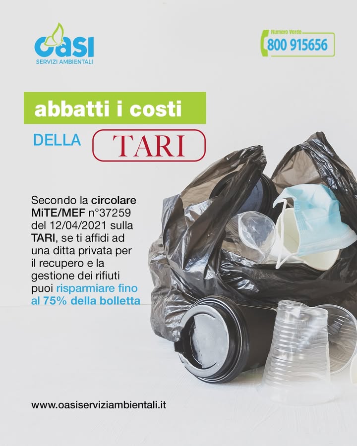 ABBATTI I COSTI DELLA TARI! ♻️💰
La Circolare MiTE/MEF n. 37259