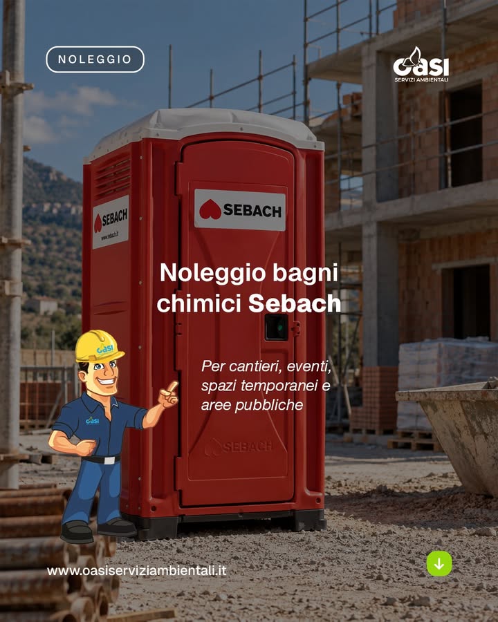 Noleggio bagni chimici 🚧
Con Oasi Servizi Ambientali puoi noleggiare bagni